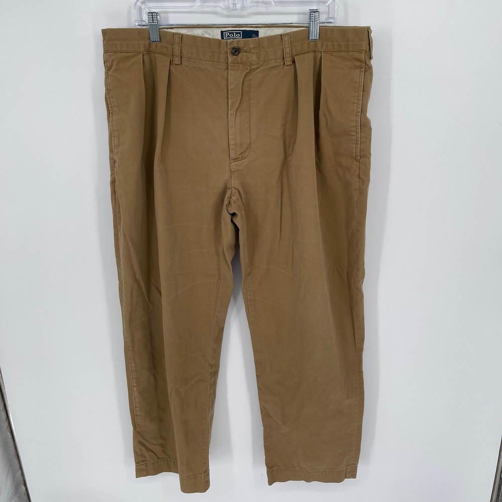 Polo Ralph Lauren Men's Brown Ethan‎ Pleated Chino Pants Size 38/30